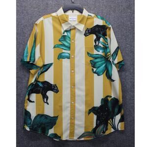 Mavrans 2XL Pantera Weekend Striped Floral Short Sleeve Shirt